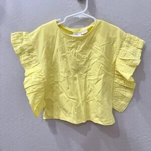 NWT Zara Yellow Ruffle Top